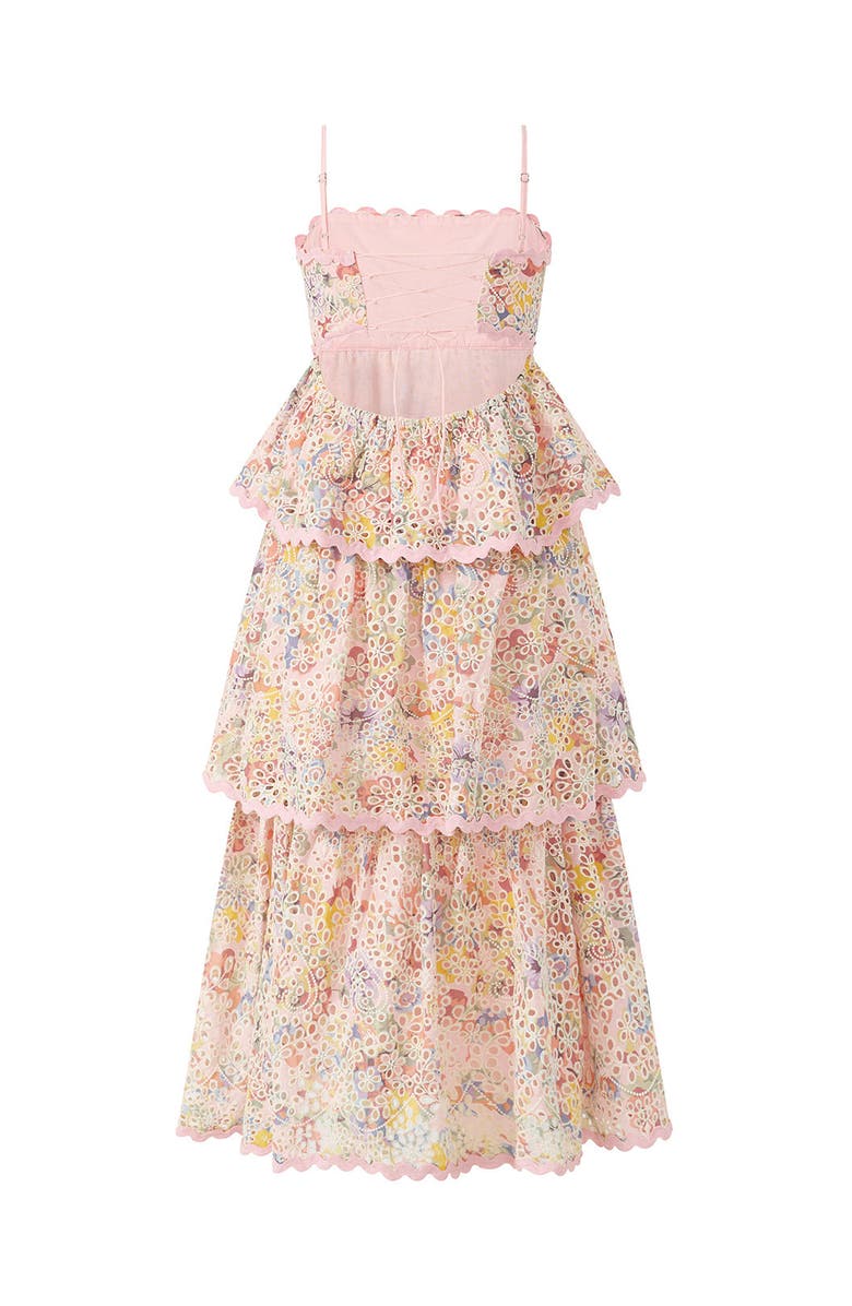 Marlo Kids Alanna Frill Embroidered Maxi Dress, Alternate, color, Multi