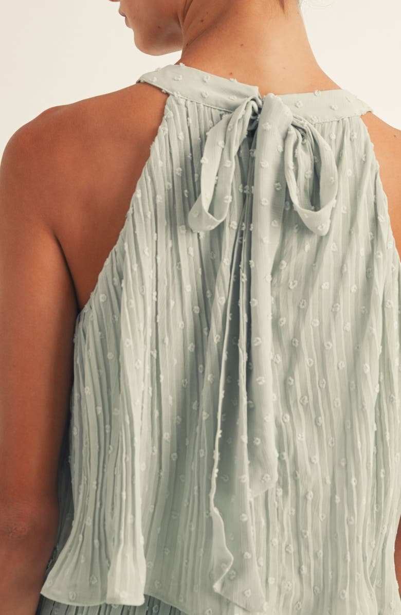 Arose Studio Lauren Tiered Swiss Dot Chiffon Dress, Alternate, color, Sage