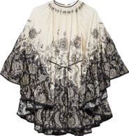 Zimmermann Rhiannon Long Sleeve Silk Habutai Lantern Minidress