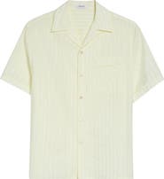 Versace Micro Greca Cotton & Silk Short Sleeve Button-Up Shirt