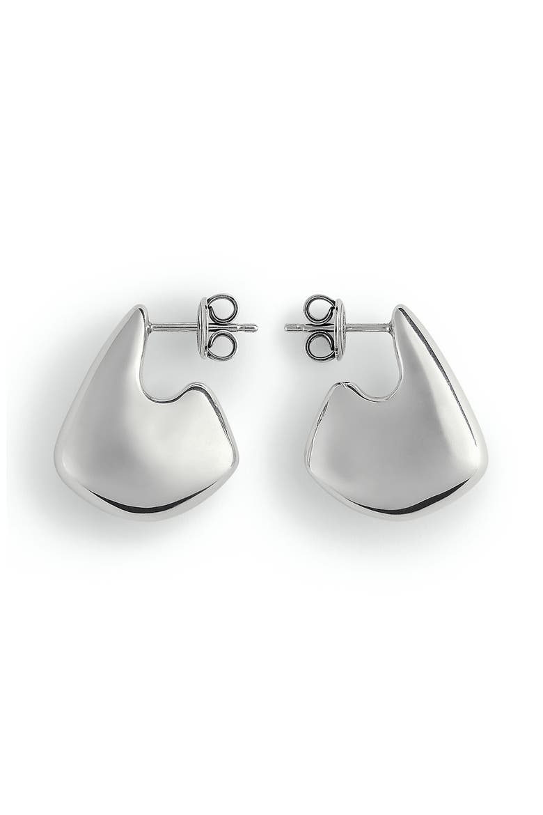 Mini Fin Earrings, Main, color, 8117 SILVER