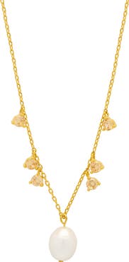 Estella Bartlett Faux Pearl & Cubic Zirconia Charm Necklace