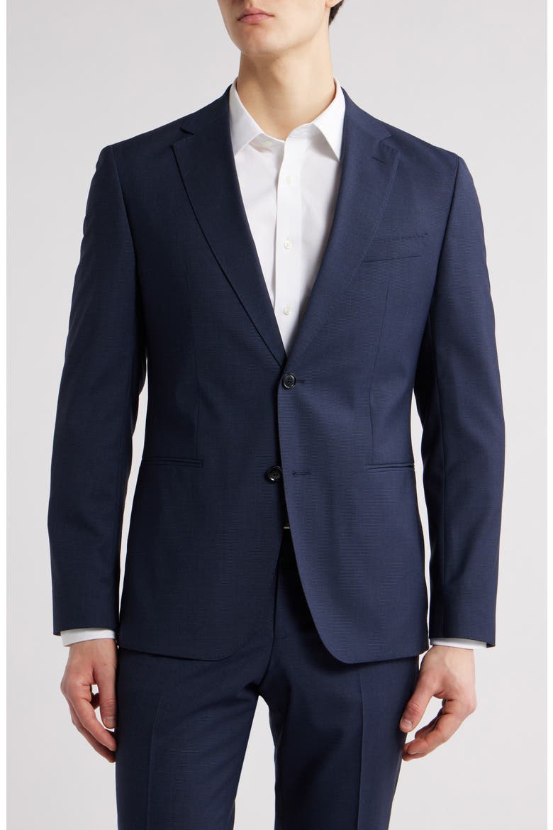 Huge Slim Fit Houndstooth Microcheck Sport Coat, Main, color, DARK BLUE