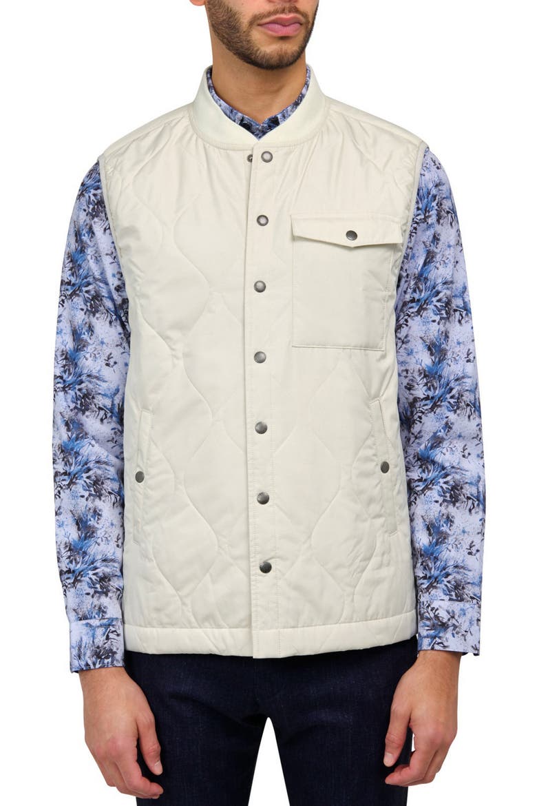 Solid Quilted Puffer Vest, Main, color, STONE