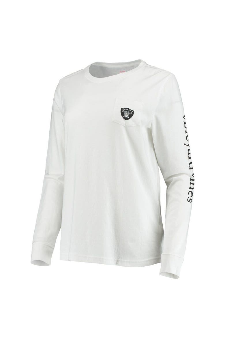 Women's Vineyard Vines White Las Vegas Raiders Helmet Long Sleeve T-Shirt, Alternate, color, White