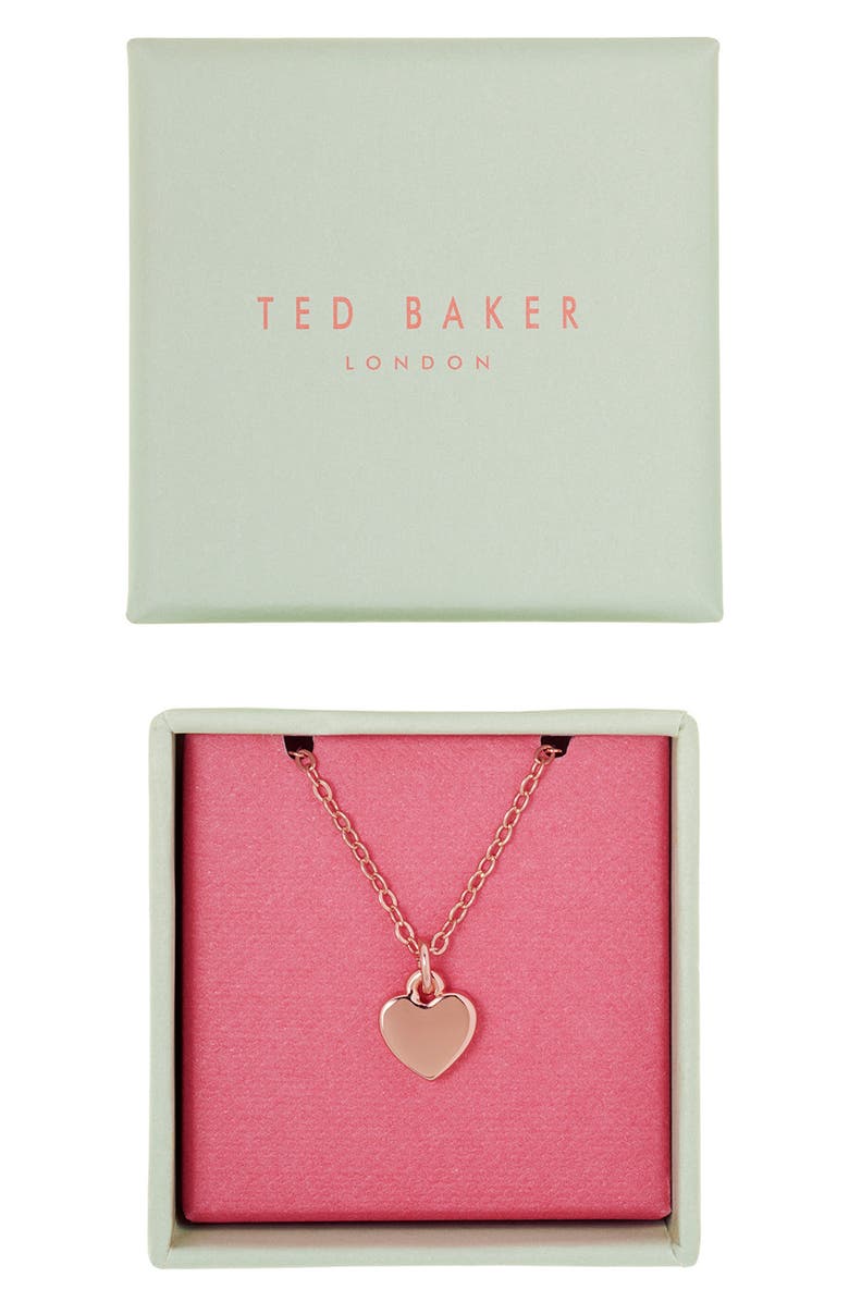 Ted Baker London Hara Tiny Heart Pendant Necklace, Alternate, color, Rose Gold