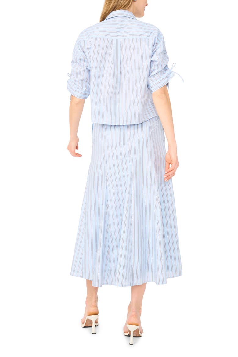 Godet Hem Poplin Midi Skirt, Alternate, color, XENON BLUE