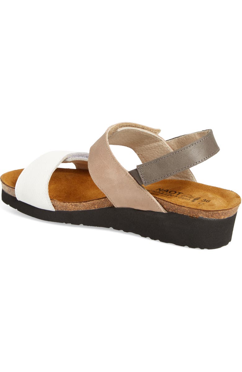 Naot Eliana Slingback Sandal, Alternate, color, White/ Khaki/ Grey Leather