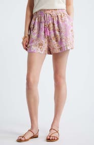 Treasure & Bond Beaded Tassel Linen Blend Shorts