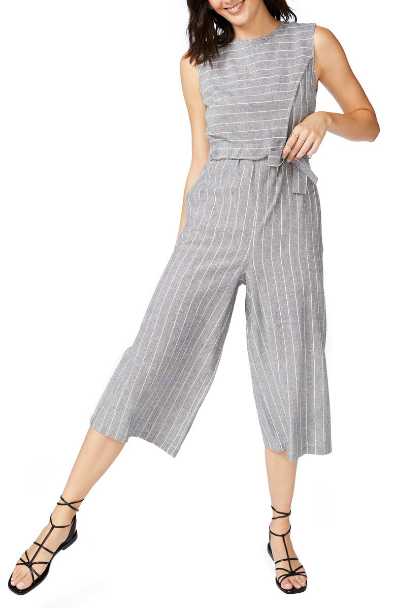 Court & Rowe Pinstripe Crop Jumpsuit, Main, color, 