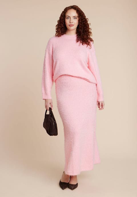 Fuzzy Maxi Sweater Skirt (Plus)