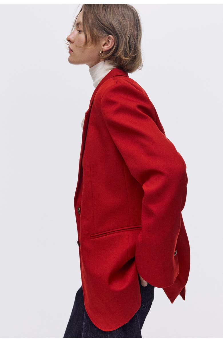 H&M Single-breasted Blazer, Alternate, color, Red