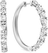 Bliss Diamond 4.34 Ct Multi Fancy Shape Diamond Hoops 14k Gold Lab Grown Women's Earrings