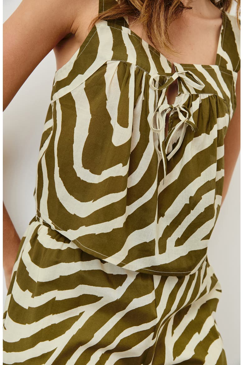 Blythe Zebra Stripe Cotton Crop Tank, Alternate, color, SELVA