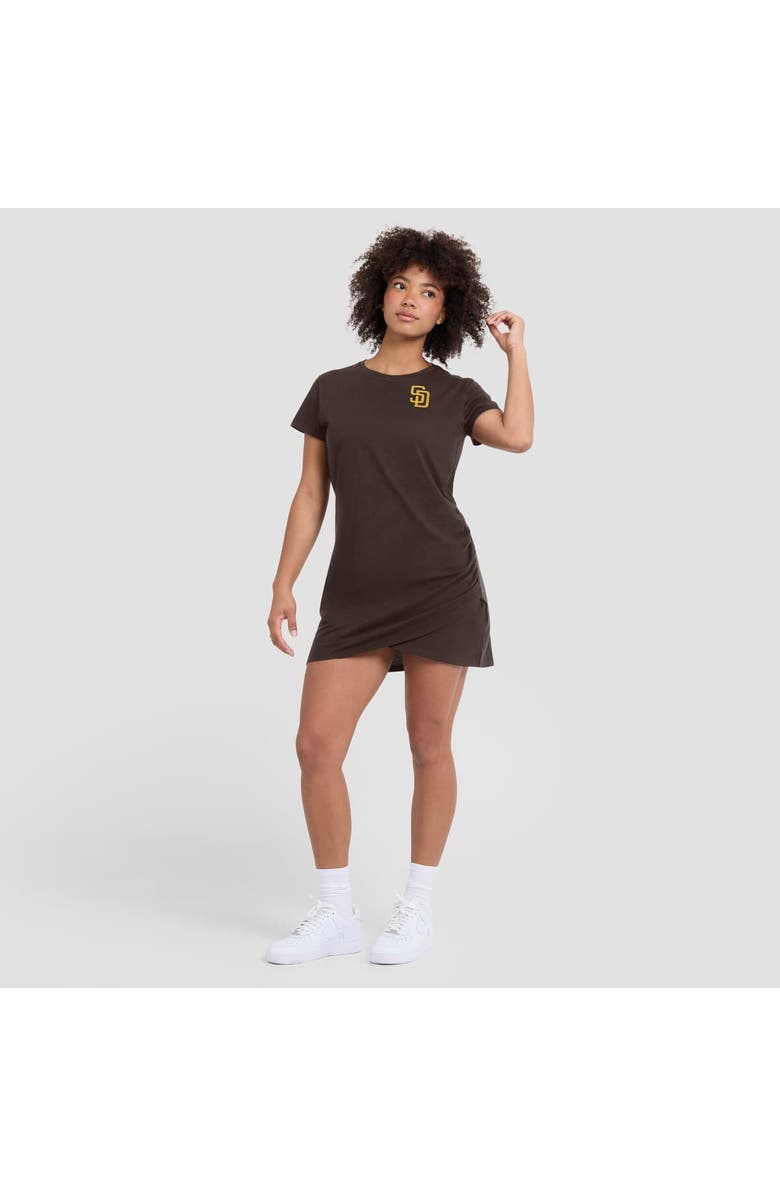 FANATICS Women's Fanatics Brown San Diego Padres Ruched Drape T-Shirt Dress, Alternate, color, Brown