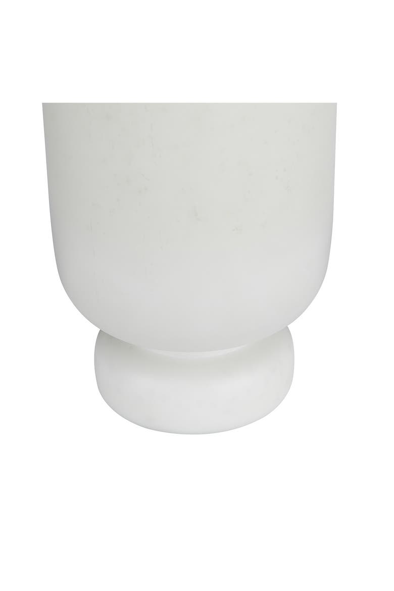 White Glass Pillar Hurricane Lamp with Goldtone Interior - Set of 3, Alternate, color, WHITE