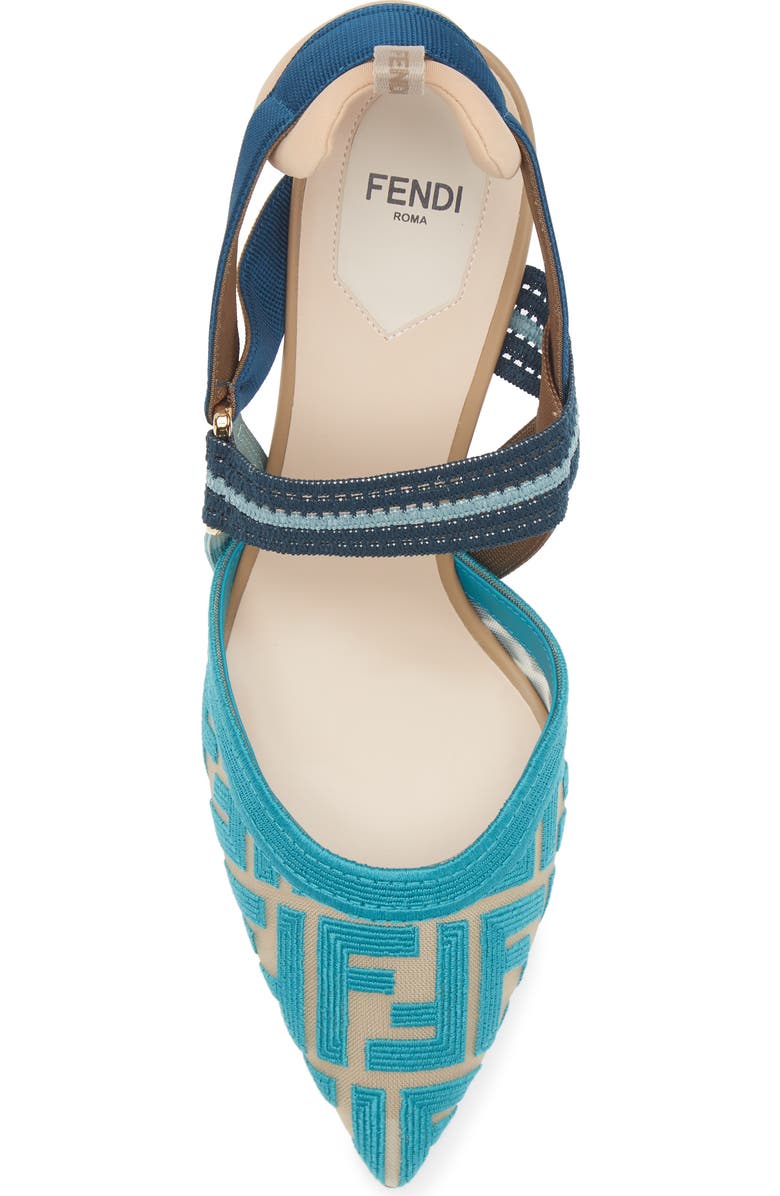 Fendi Colibri Mesh Slingback Pump, Alternate, color, Blue
