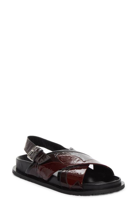 Intarsia Slingback Fussbett Sandal
