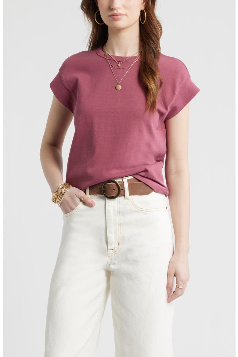 Drop Shoulder T-Shirt, Main, color, BURGUNDY MAROON