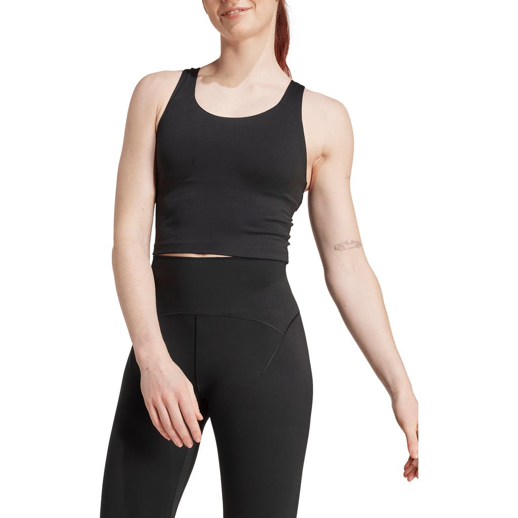 Adidas Originals Adidas All Me Medium Support Bra Tank In Black