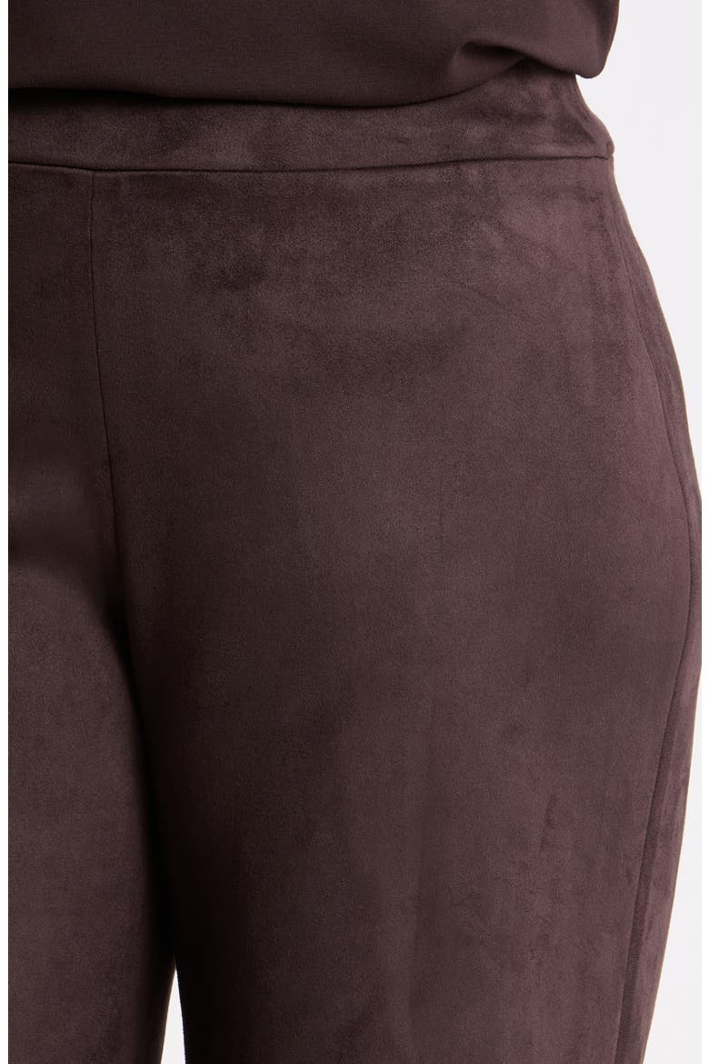 High Waist Faux Suede Wide Leg Pants, Alternate, color, DEEP MAHOGANY