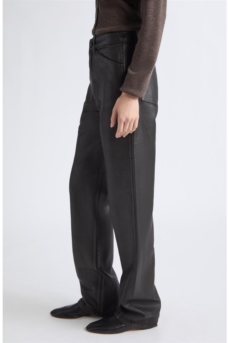 Twisted Leather Pants, Alternate, color, LICORICE