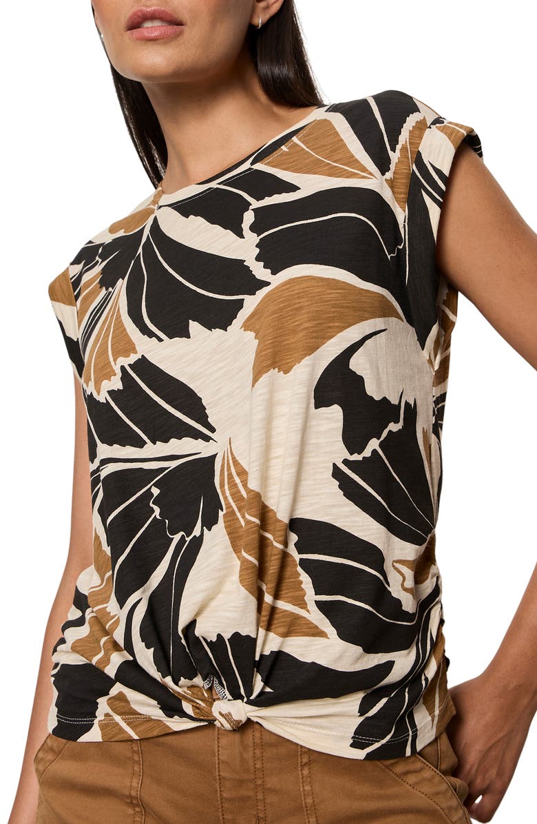 Sanctuary Knotted Muscle T-Shirt, Alternate, color, Lotus Black