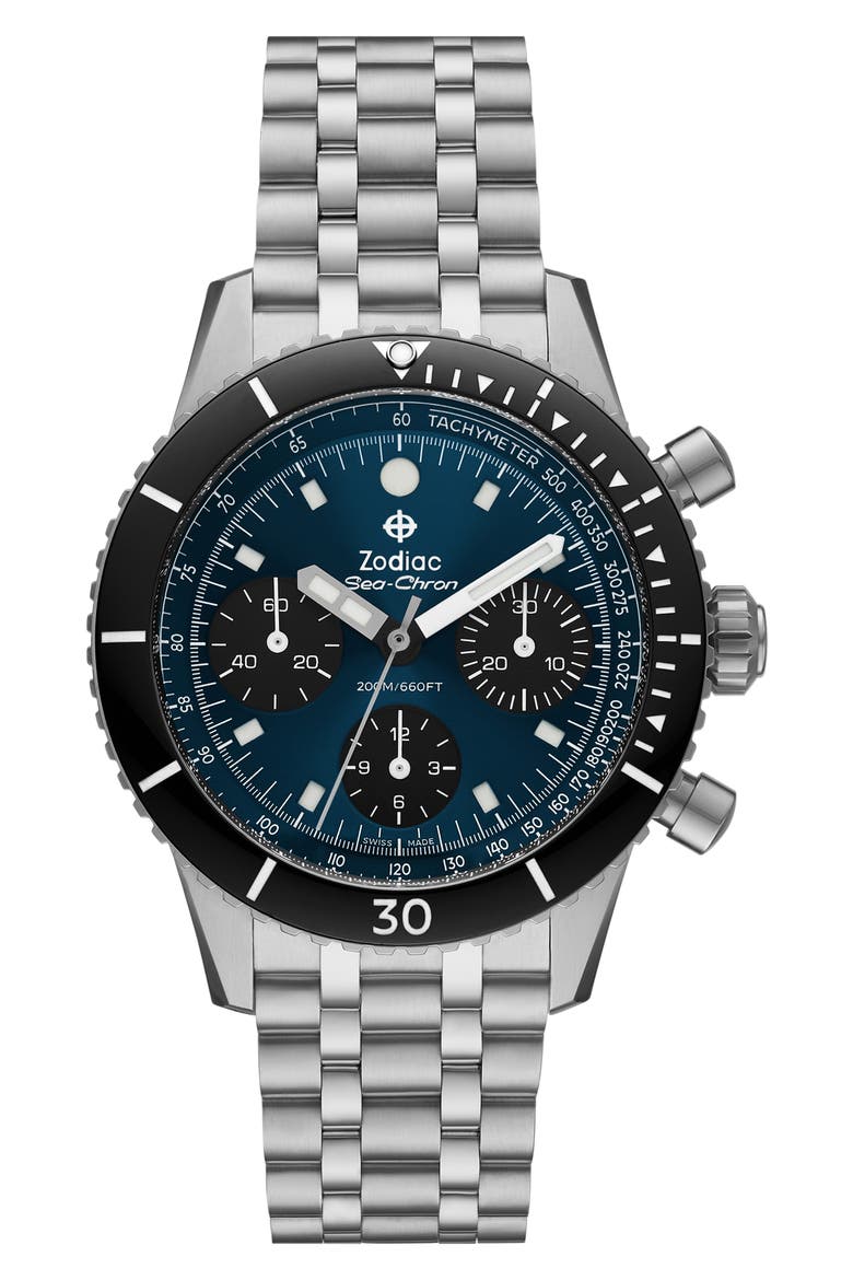 Sea-Chron Automatic Stainless Steel Watch, 42mm, Main, color, SILVER