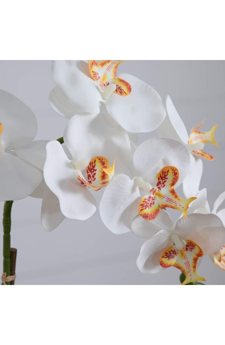 NEARLY NATURAL 26-in Artificial Orchid Arrangement in Handmade Mexican Talavera Ceramic Planter, Alternate, color, Green