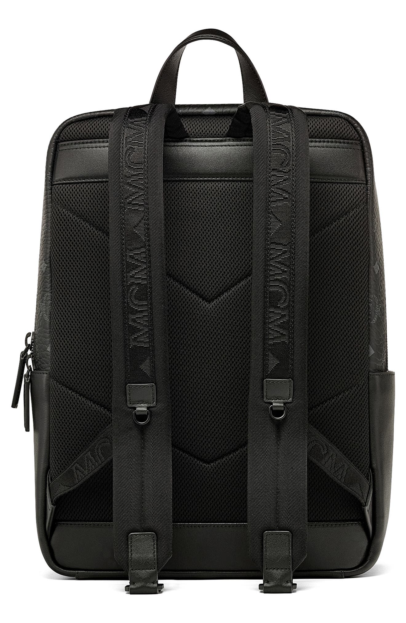 MCM Medium Aren Coated Canvas Backpack, Alternate, color, 