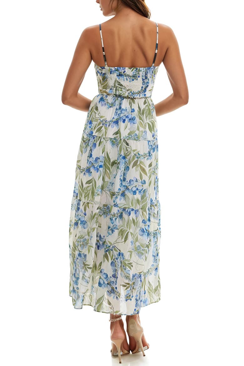 Floral Tiered Maxi Sundress, Alternate, color, IVORY/ BLUE