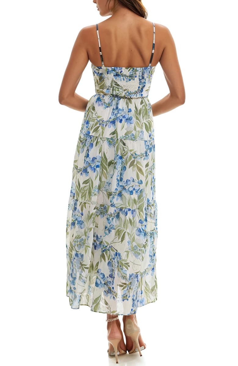 Socialite Floral Tiered Maxi Sundress, Alternate, color, Ivory/ Blue