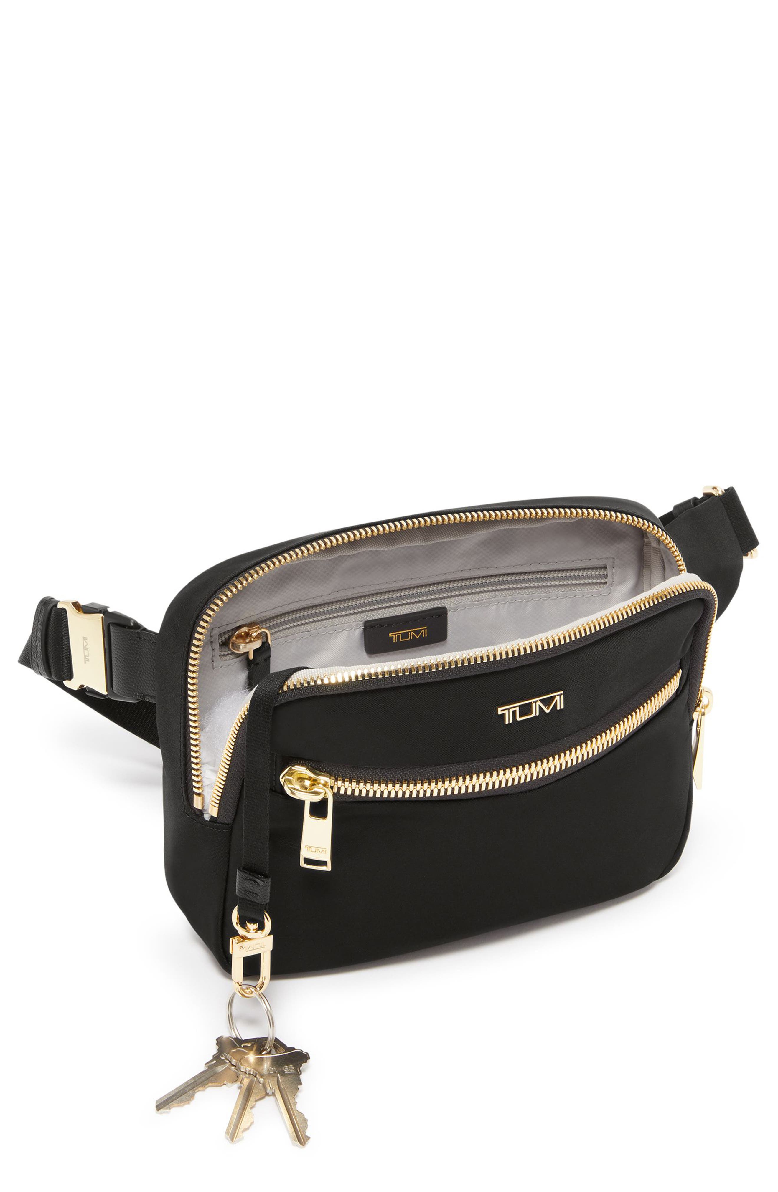 TUMI Voyageur Sedona Nylon Convertible Crossbody Bag, Alternate, color, Black/ Gold