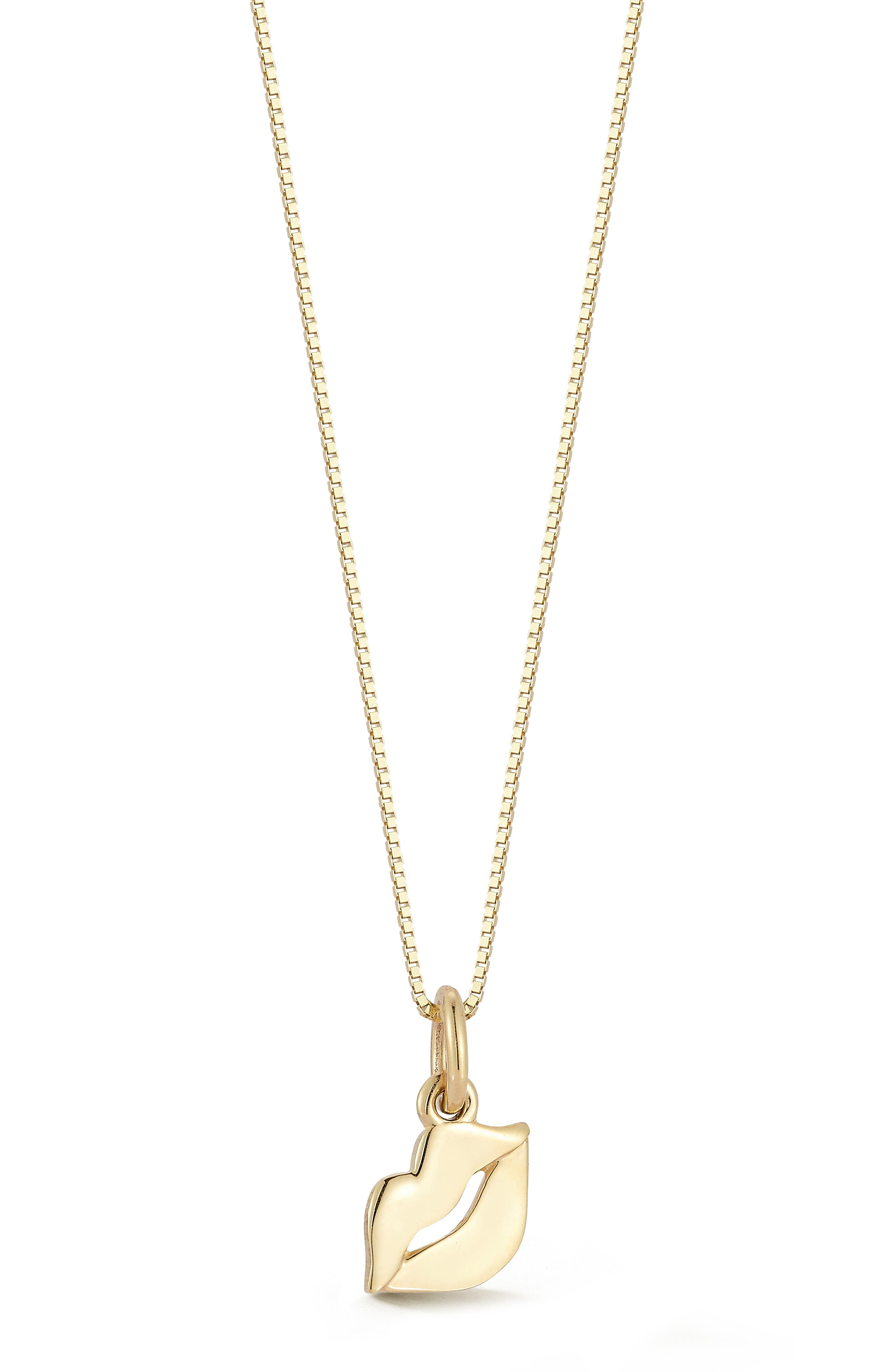 Ember Fine Jewelry 14K Gold Lips Pendant Necklace
