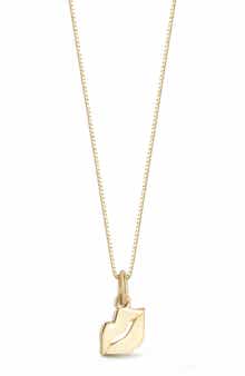 Ember Fine Jewelry 14K Gold Lips Pendant Necklace