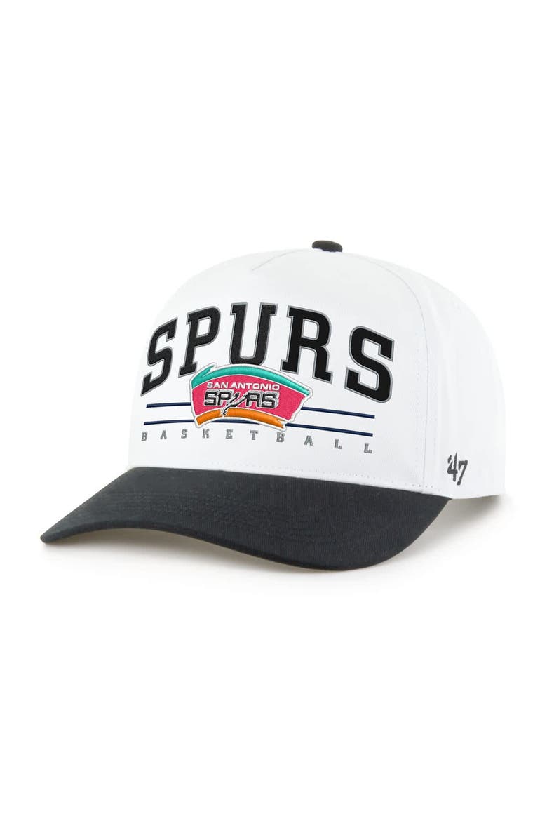 Men's '47 White/Black San Antonio Spurs Roscoe Two-Tone Hitch Adjustable Hat, Main, color, White