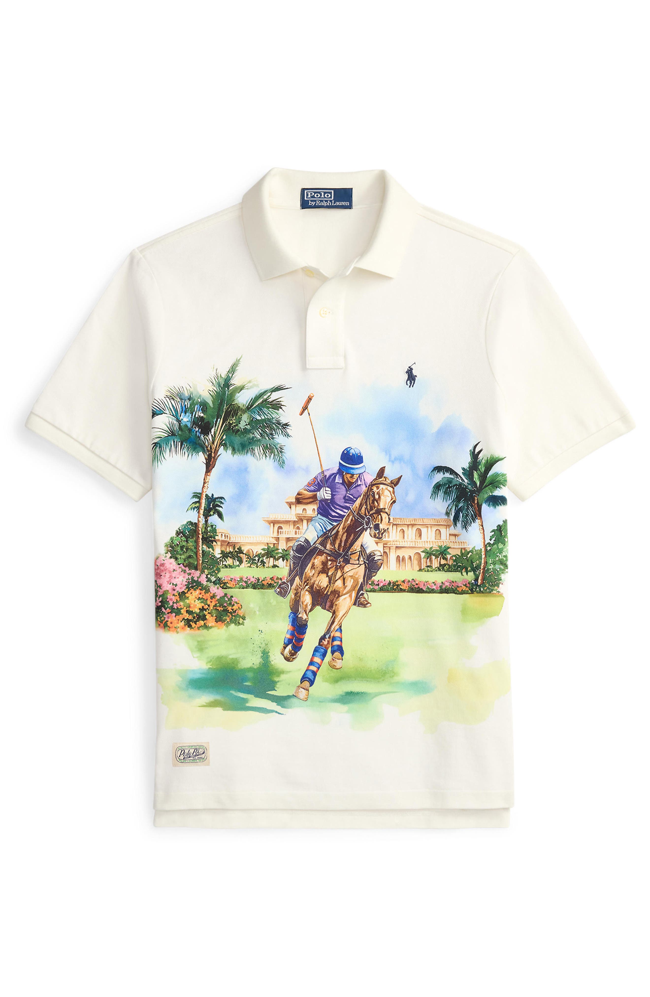 Polo Ralph Lauren Classic Fit Cotton Piqué Graphic Polo (Men