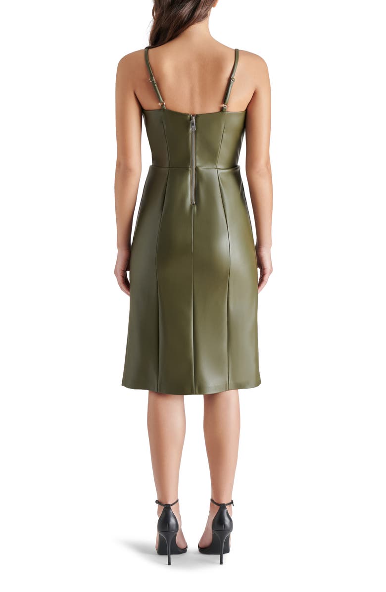 Steve Madden Giselle Faux Leather Sheath Dress, Alternate, color, Olive Night