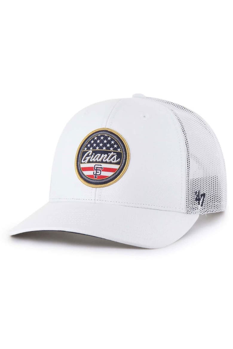 Men's '47 White San Francisco Giants Homage Adjustable Trucker Hat, Main, color, White