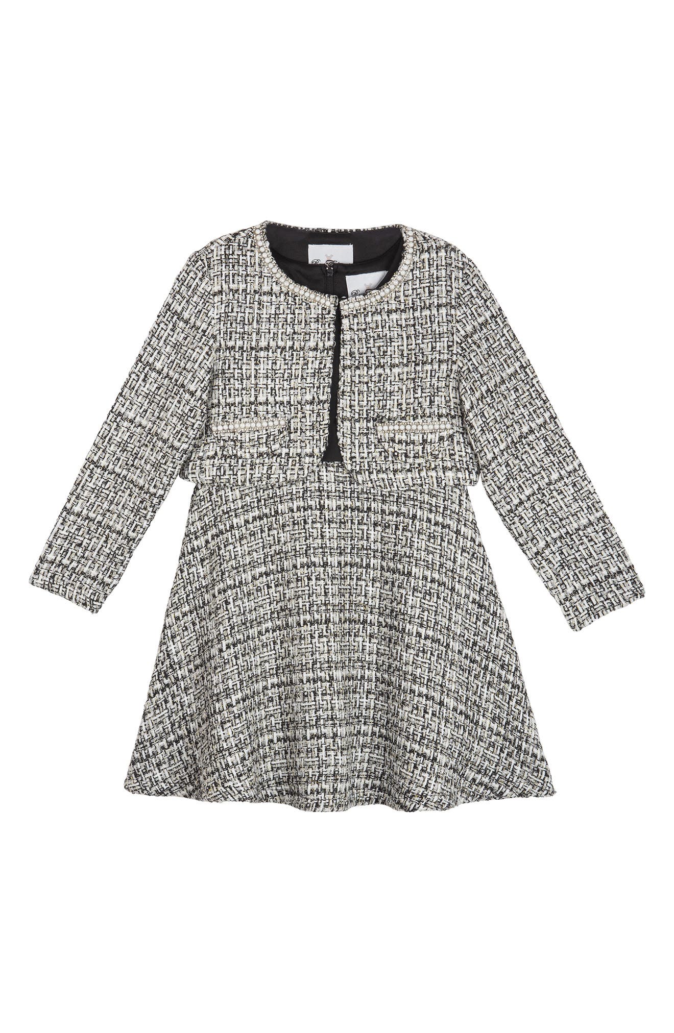 Rare Editions Kids' Bouclé Jacket & Twofer Dress
