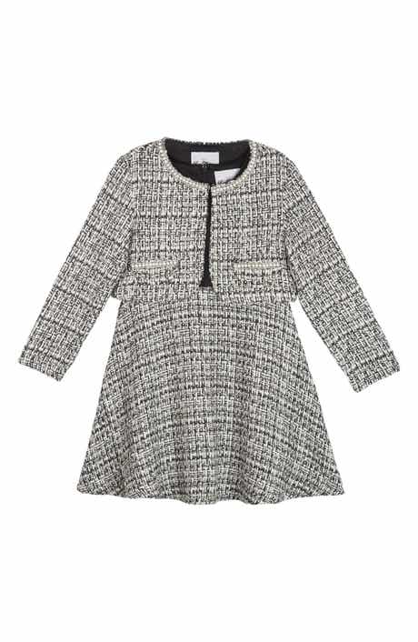 Rare Editions Kids' Bouclé Jacket & Twofer Dress
