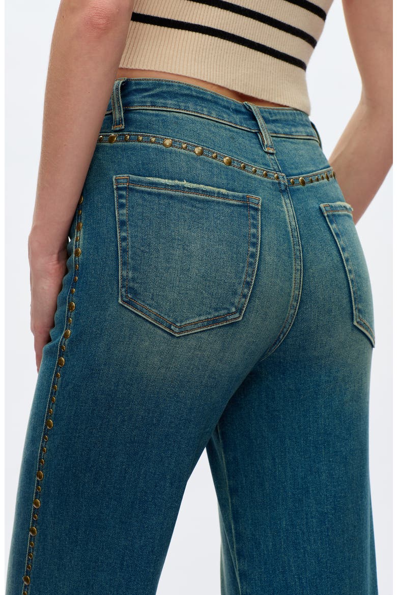 Seamed Rivet High Waist Wide Leg Jeans, Alternate, color, VINTAGE MEDIUM BLUE
