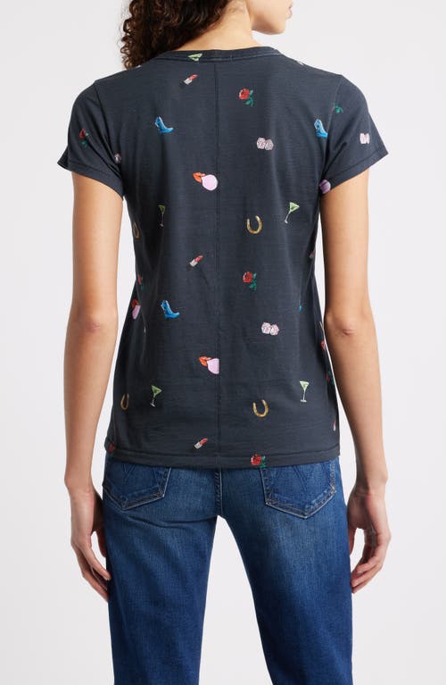 Rag & Bone Allover Print Short Sleeve Cotton T-shirt In Blue