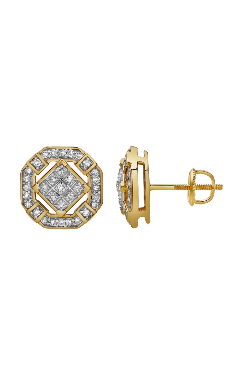 LuvMyJewelry Tempestade 10K Yellow Gold Diamond Unisex Earrings - 0.32 Cts, Main, color,