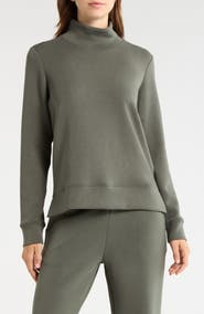 MPG Dreamweave Recycled Polyester Blend Mock Neck Sweatshirt