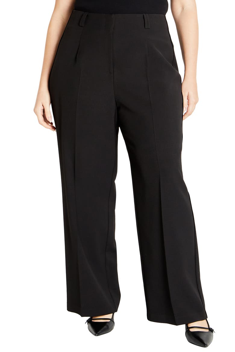 Soraya Pleat Wide Leg Pants, Main, color, BLACK