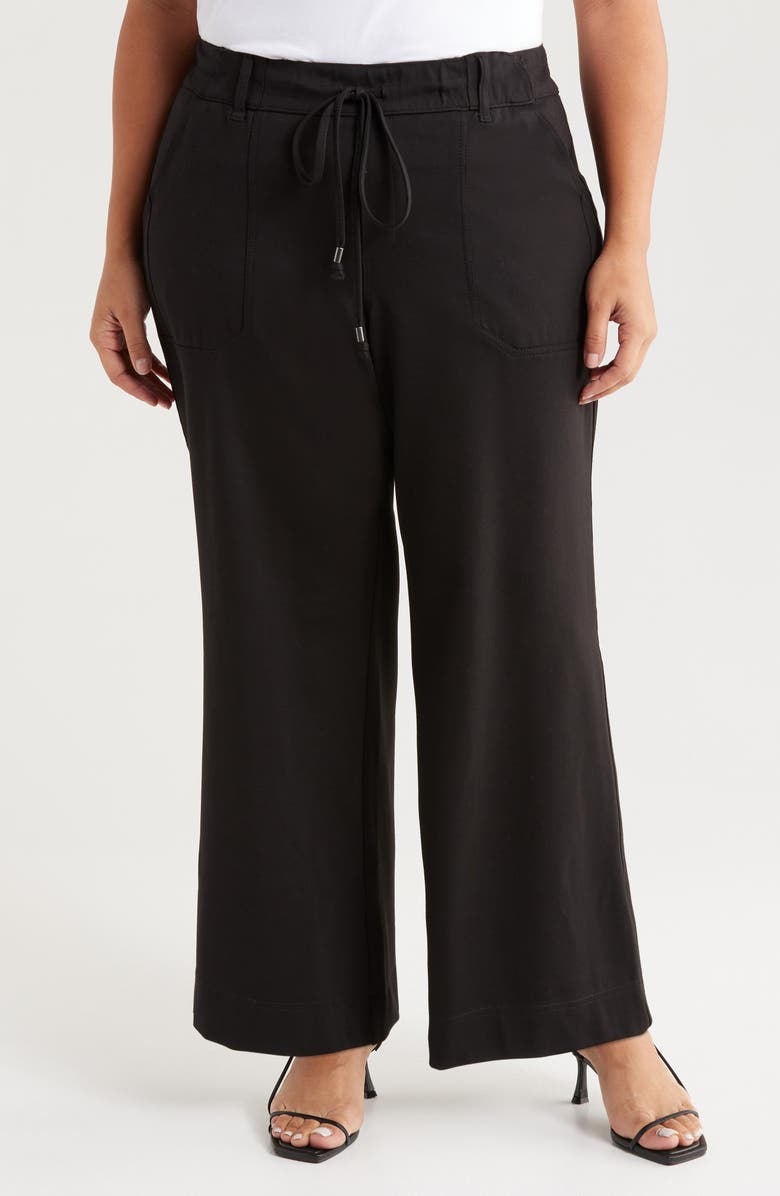 Wit & Wisdom 'Ab'Leisure Drawstring High Waist Wide Leg Ponte Pants, Main, color,