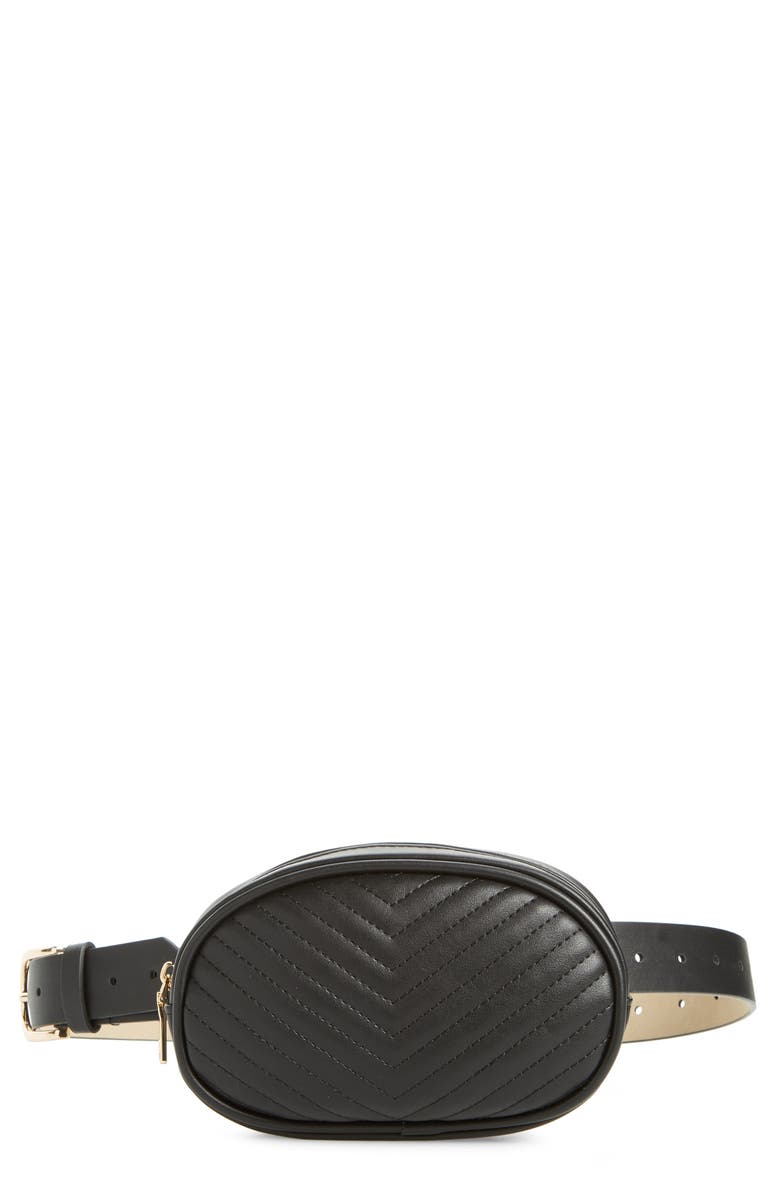 Steve Madden Quilted Belt Bag, Main, color, 