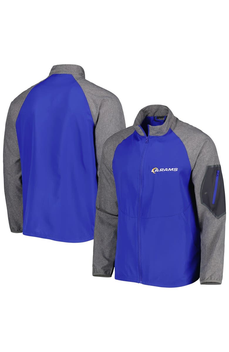 DUNBROOKE Men's Dunbrooke Royal Los Angeles Rams Hurricane Raglan Full-Zip Windbreaker Jacket, Alternate, color, 