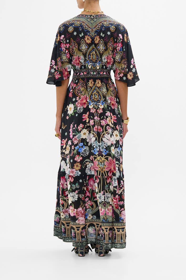 Waisted Dress With Hem Ruffle Midnight In Monserrate, Alternate, color, Midnight In Monserrate